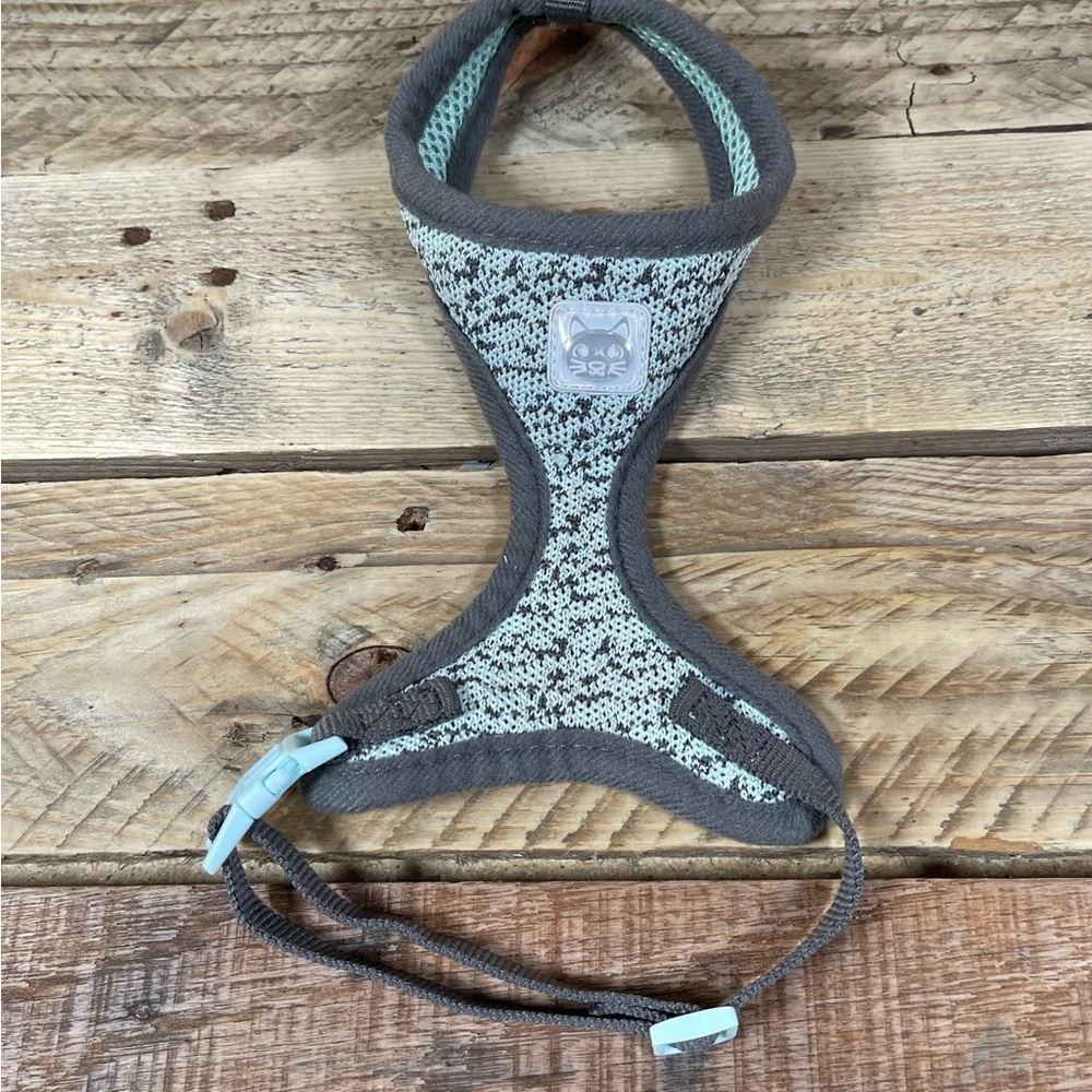 Simply Cat Harness Size 0/S Green Gray Comfort Mesh Leash Pet Dog Collar Trainer